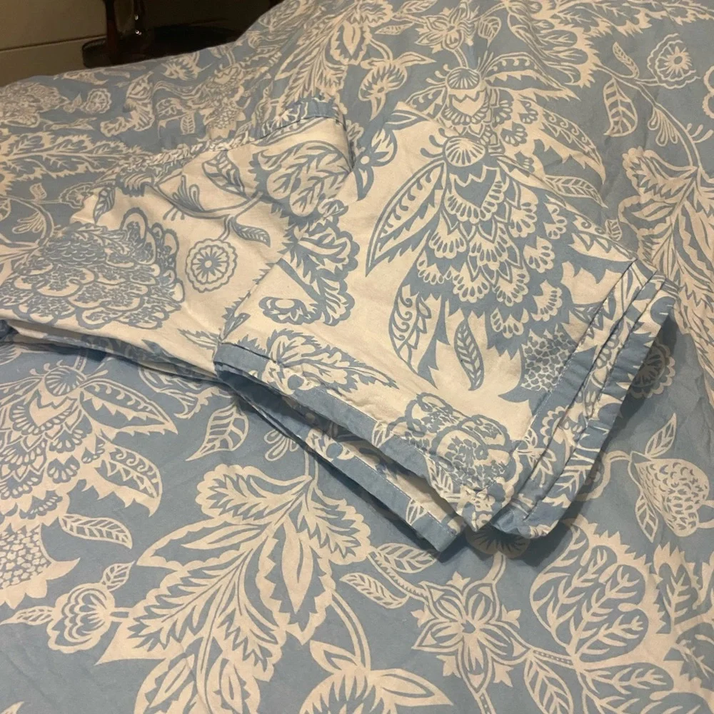 Ralph Lauren Home king Duvet Cover Set Joanna Floral 3 Piece Reversible Blue - Picture 10 of 15